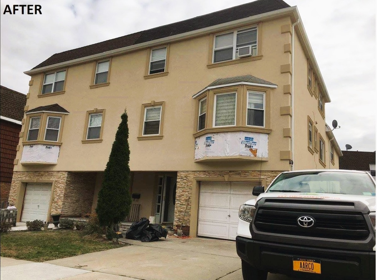After Photo Stucco Repair work in New Jersey After Photo of Stucco Replacement work in New Jersey